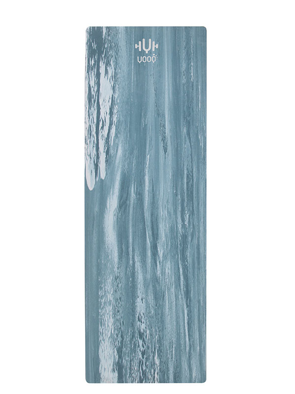 YOOQ tapis pure caoutchouc 100% naturel XL épaisseur 4mm bleu marbré yoga fitness