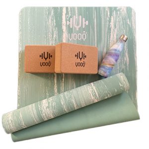 YOOQ pack yoga yooqie tapis pure bouteille isotherme sangle briques en liège