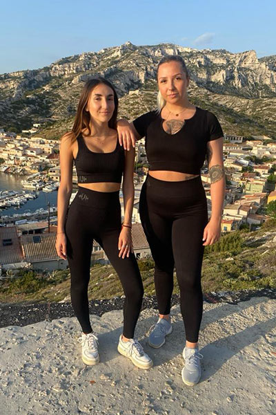 YOOQ tenues sport nouvelle collection ensemble legging brassière crop top noir yoga fitness