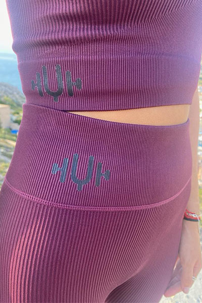 YOOQ tenues sport nouvelle collection ensemble legging brassière prune yoga fitness