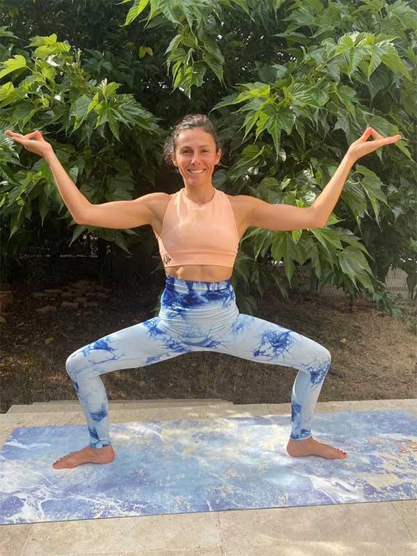 YOOQ tenues sport legging tie and dye bleu yoga fitness