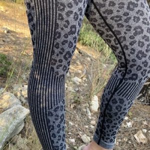 yooq legging leopard gris noir taille haute confort sport Pilates yoga seamless