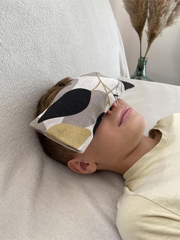 YOOQ accessoires sport bandeaux yeux eye pillow feuille dorée made in Provence naturel écoresponsable relaxation méditation yoga
